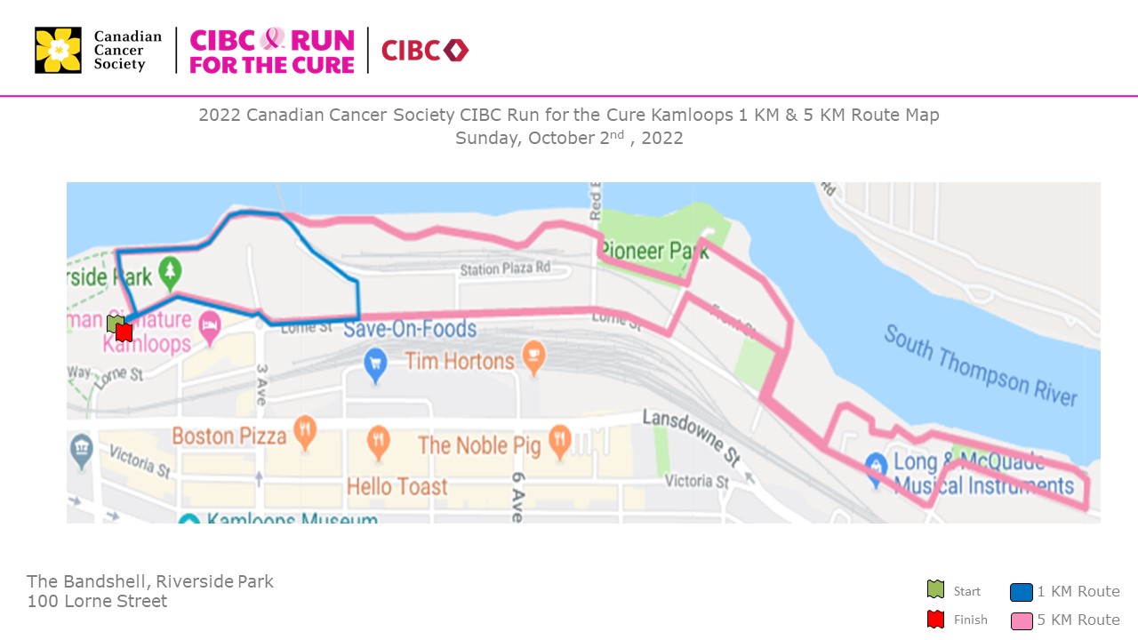 1 km route map